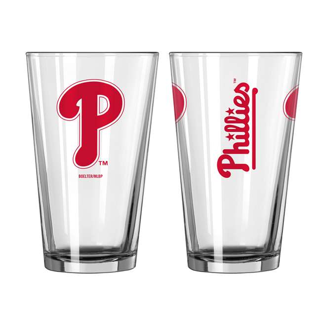 Philadelphia Phillies 16oz Etch Black Powder Coat Curved Beverage