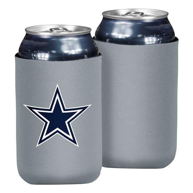 Dallas Cowboys Star Cowboys Logo Flat Can Grey Coozie