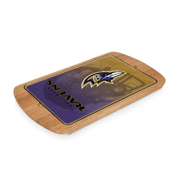 Picnic Time Baltimore Ravens Billboard Glass Top Serving Tray