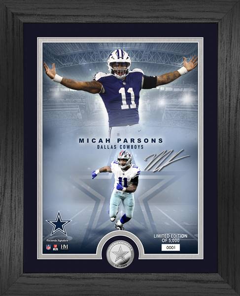 Micah Parsons in Action Dallas Cowboys 8 x 10 Framed Football