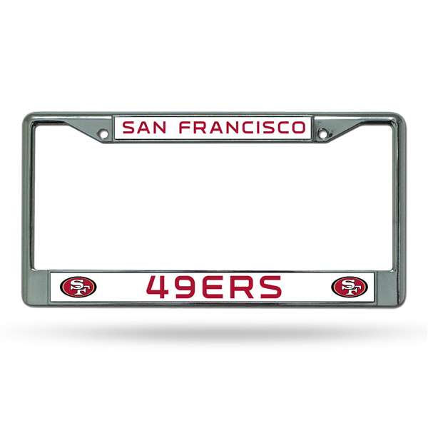 San Francisco 49ers Laser Chrome Metal License Plate Frame