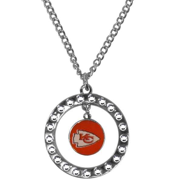 Kansas City Chiefs Rhinestone Hoop Necklaces - Siskiyou Buckle FLNR045