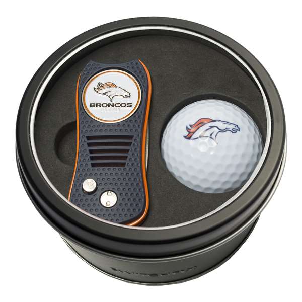 Team Golf Denver Broncos Tin Set - Switchfix and Golf Ball