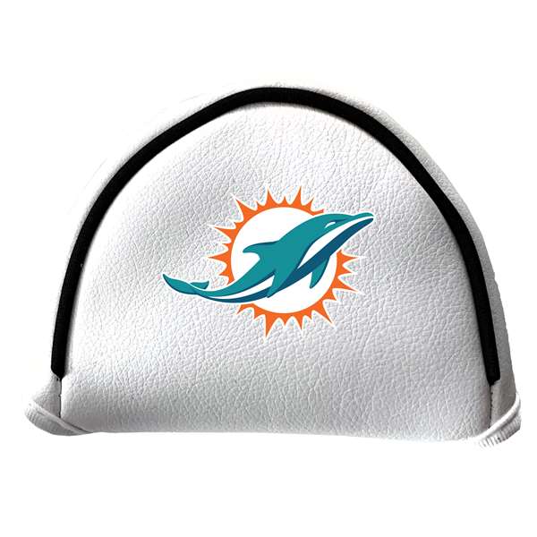 Miami Dolphins Putter Cover - Mallet (White) - Printed Black