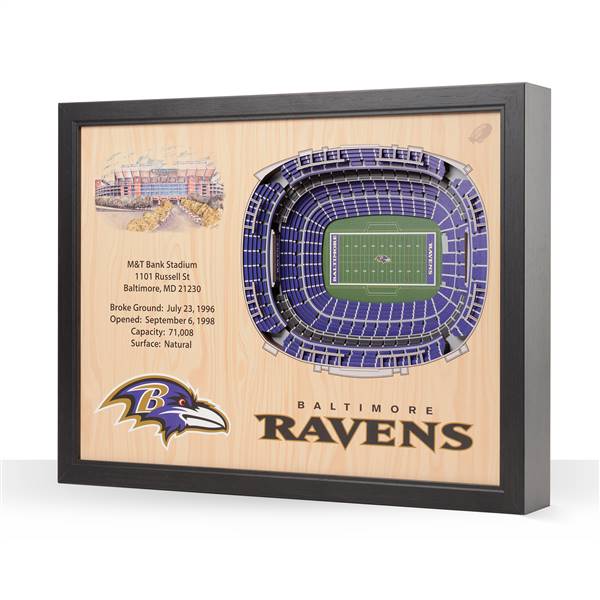 YouTheFan NFL Baltimore Ravens 3D Logo Series Wall Art - 12x12